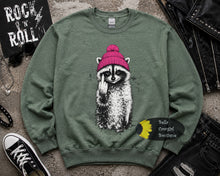 Load image into Gallery viewer, Flipping The Bird Edgy Raccoon Sweatshirt
