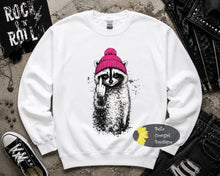 Load image into Gallery viewer, Flipping The Bird Edgy Raccoon Sweatshirt
