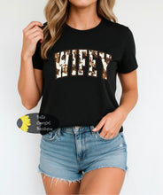 Load image into Gallery viewer, Brown Cow Print Wifey Western T-Shirt
