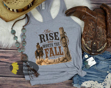 Load image into Gallery viewer, The Rise Was Worth The Fall Country Western Music Concert Women's Tank Top
