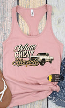 Load image into Gallery viewer, White Chevy Silverado Vintage Truck Country Music Women's Tank Top
