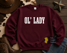 Load image into Gallery viewer, Ol' Lady Funny Western Wife Gift Sweatshirt
