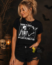 Load image into Gallery viewer, There It Goes My Last Flying F*ck Funny Skeleton Halloween T-Shirt
