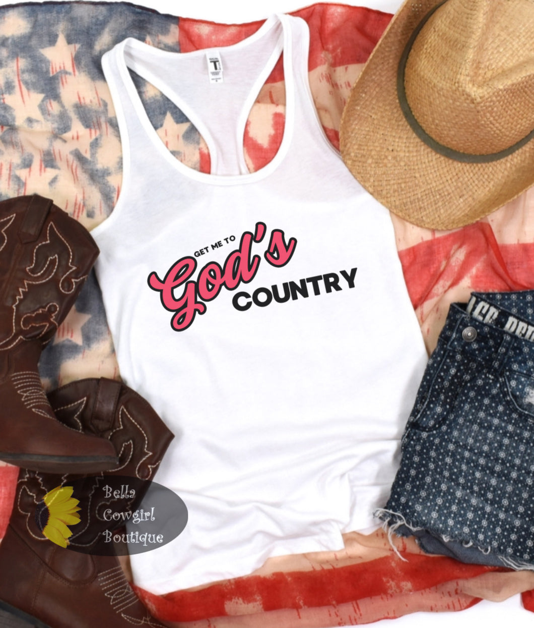 Get Me To God's Country Music Western Women's Tank Top