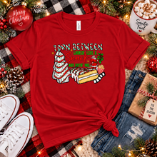 Load image into Gallery viewer, Torn Between Lookin Like A Snack And Eating One Christmas Tree Cake T-Shirt
