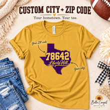 Load image into Gallery viewer, CUSTOM City And Zip Code Texas T-Shirt
