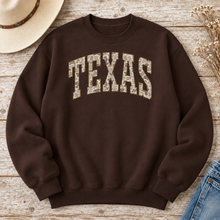 Load image into Gallery viewer, Distressed Country Camo Game Day Texas Sweatshirt
