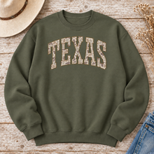 Load image into Gallery viewer, Distressed Country Camo Game Day Texas Sweatshirt
