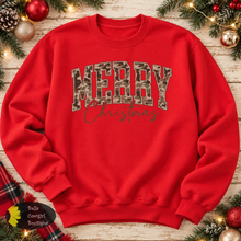 Load image into Gallery viewer, Distressed Country Camo Merry Christmas Sweatshirt
