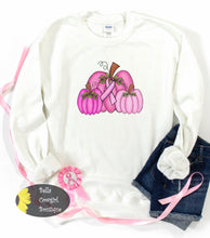 Load image into Gallery viewer, Pink October Pumpkins Breast Cancer Awareness Sweatshirt
