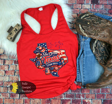 Load image into Gallery viewer, She's From Texas I Can Tell Patriotic Western July 4th Women's Tank Top

