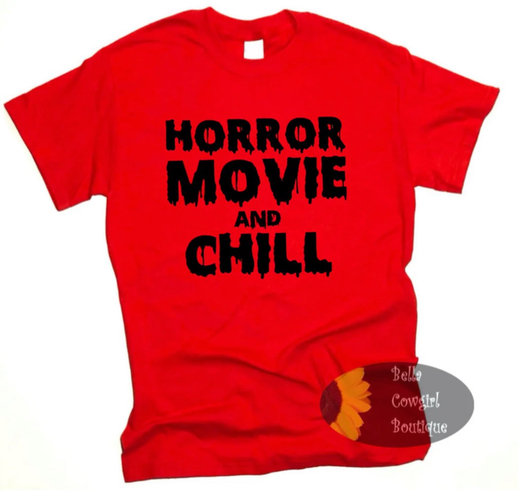 Horror Movie And Chill Halloween T-Shirt