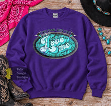 Load image into Gallery viewer, You Look Like You Love Me Turquoise Country Music Concert Sweatshirt
