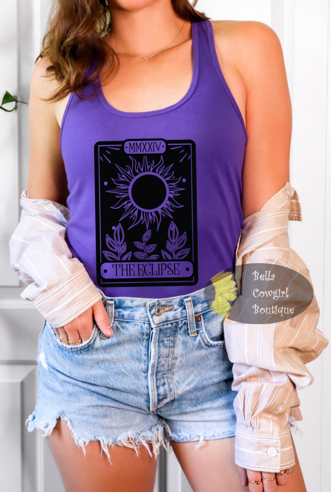 Total Solar Eclipse Tarot Card Women's Tank Top