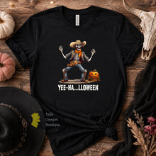 Load image into Gallery viewer, Yee-Halloween Western Cowboy Skeleton T-Shirt
