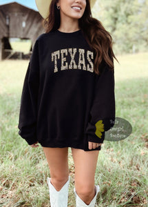 Distressed Country Camo Texas Sweatshirt