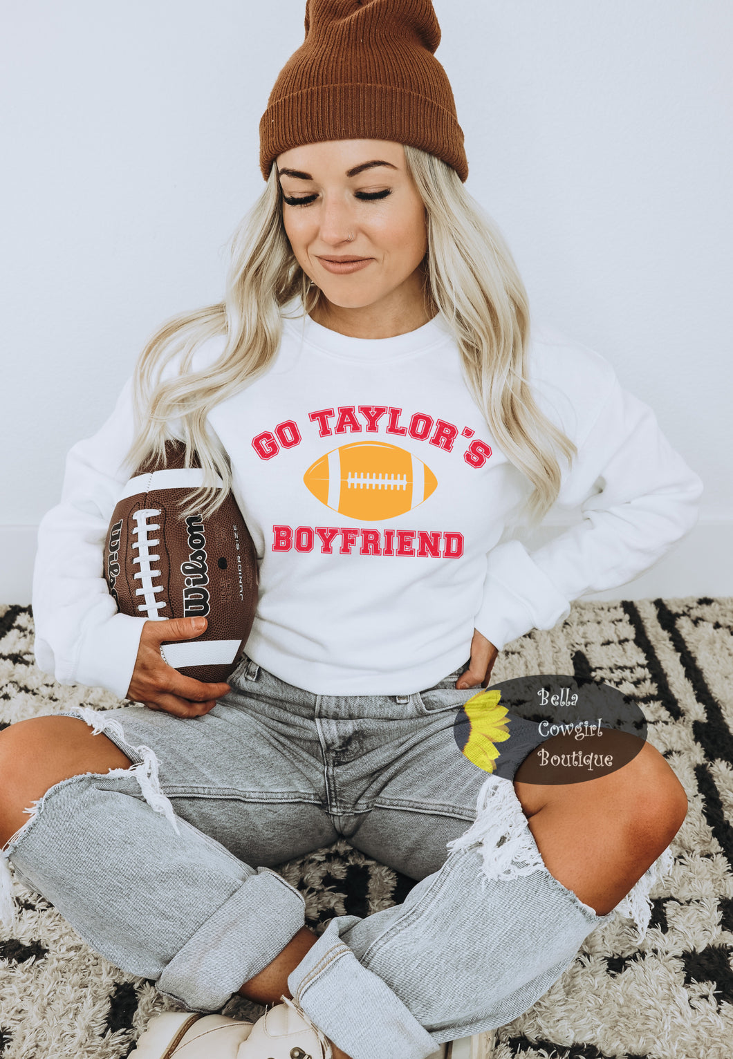 Go Taylor's Boyfriend Funny Football Sweatshirt