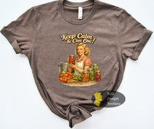 Load image into Gallery viewer, Keep Calm &amp; Can On Vintage Canning Gardening Ball Mason Jar T-Shirt
