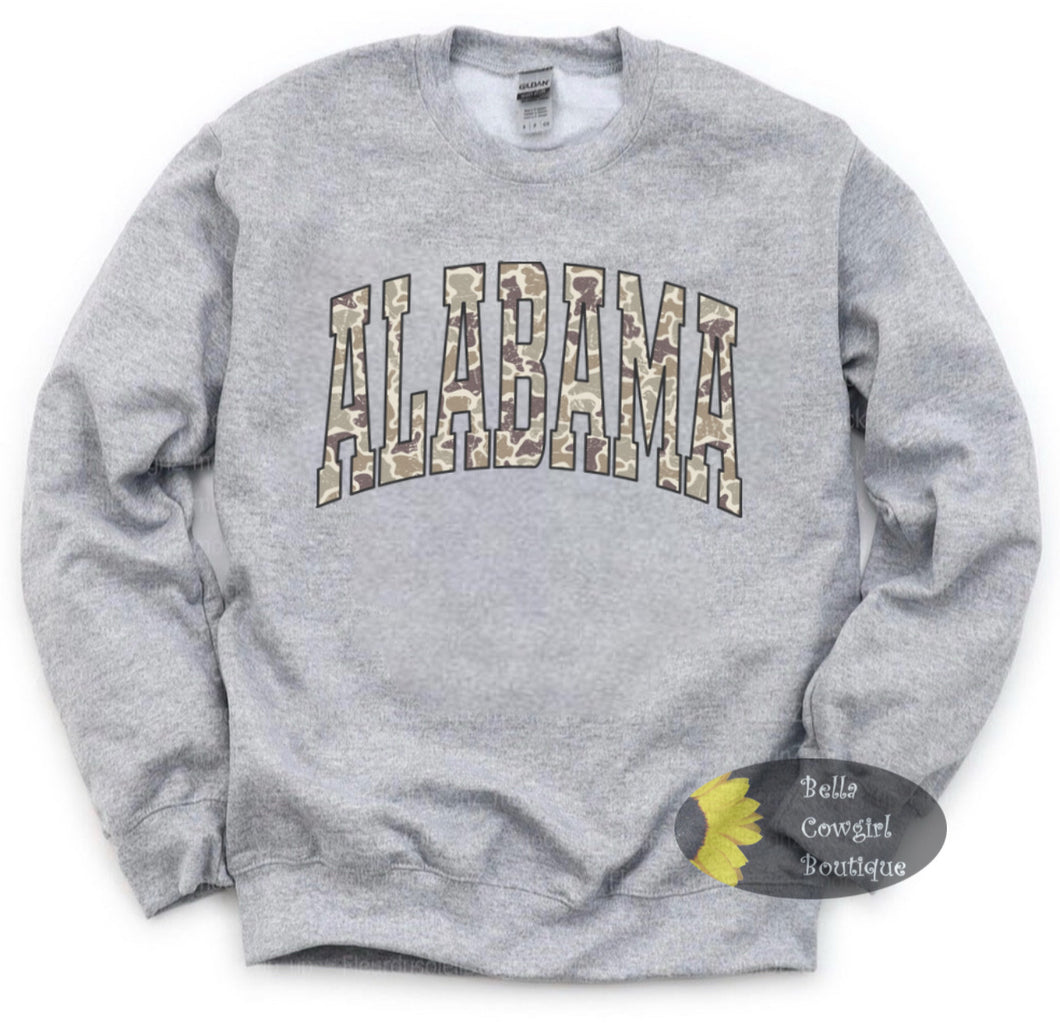 Distressed Country Camo Alabama Sweatshirt