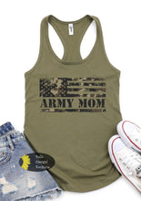 Load image into Gallery viewer, Camo Army Mom Flag Military Patriotic Women's Tank Top
