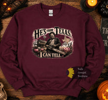 Load image into Gallery viewer, He's From Texas I Can Tell Country Music Horror Halloween Sweatshirt
