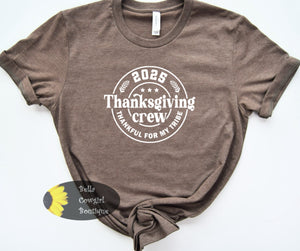 Thanksgiving Crew 2025 Thankful For My Tribe Friendsgiving Matching Group T-Shirt