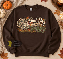 Load image into Gallery viewer, Camo Bad Day To Be A Turkey Funny Thanksgiving Sweatshirt
