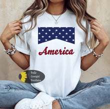 Load image into Gallery viewer, America Patriotic Stars Western July 4th T-Shirt
