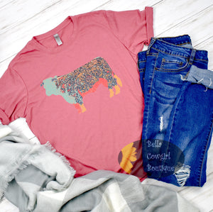 Colorful Heifer Western T-Shirt