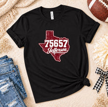 Load image into Gallery viewer, Jefferson Texas 75657 Zip Code T-Shirt
