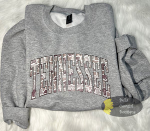 Distressed Country Camo Tennessee Sweatshirt