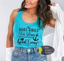 Load image into Gallery viewer, Boat Rides Tan Lines And Good Times Summer Women&#39;s Tank Top
