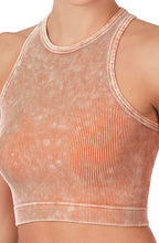 Load image into Gallery viewer, Butter Orange Washed Ribbed Cropped Tank Top
