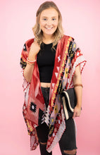 Load image into Gallery viewer, Arrowhead Springs Aztec Coral Kimono
