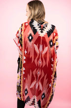 Load image into Gallery viewer, Arrowhead Springs Aztec Coral Kimono
