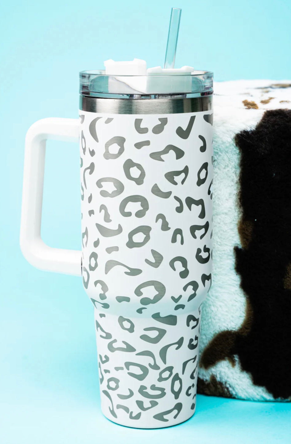 The Traveler White Leopard Stainless Steel Tumbler