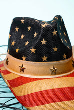 Load image into Gallery viewer, Star Spangled Straw Western Patriotic Cowgirl Hat
