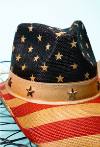 Star Spangled Straw Western Patriotic Cowgirl Hat