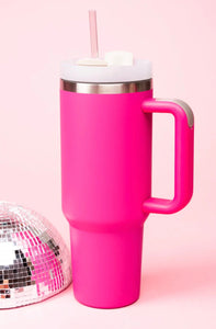 Hot Pink Matte Stainless Steel Tumbler lo
