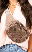 Load image into Gallery viewer, Quilted Belt Bag Fanny Pack - Taupe
