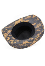 Load image into Gallery viewer, Brown Snakeskin Steer Western Straw Cowgirl Hat
