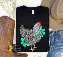 Load image into Gallery viewer, Western Chicken Turquoise Cowgirl Hen T-Shirt
