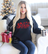 Load image into Gallery viewer, Sleigh All Day Reindeer Christmas Sweatshirt
