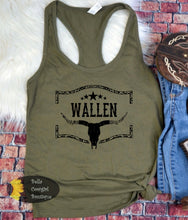 Load image into Gallery viewer, Western Steer Skull Country Music Wallen Women's Tank Top
