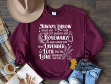 Load image into Gallery viewer, Always Throw Spilled Salt Over Your Left Shoulder Witchy Magic Sweatshirt
