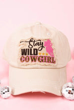 Load image into Gallery viewer, Stay Wild Cowgirl Western Distressed Hat
