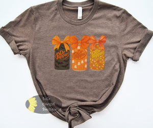 Halloween Orange Bow Candy Corn Halloween Dr. Pepper T-Shirt