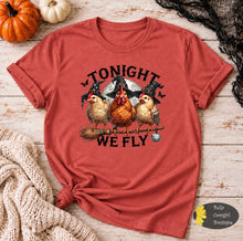 Load image into Gallery viewer, Tonight We Fly Country Chicken Halloween T-Shirt
