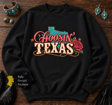 Load image into Gallery viewer, Choosin' Texas Turquoise With Rose Country Music Western Sweatshirt
