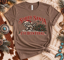 Load image into Gallery viewer, Sorry Santa I've Been Feral Funny Christmas T-Shirt
